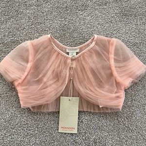 Monsoon London, pink lace shrug , NWT